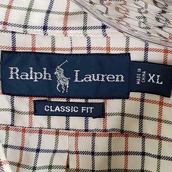 Polo Ralph Lauren Shirt Oxford Men's XL White Multicolor Plaid LS Button Down - Picture 7 of 9